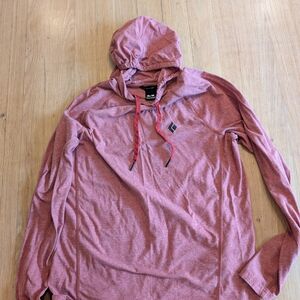 Black Diamond Red Hooded Long Sleeve Shirt